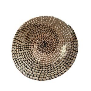 Ann Lee Design Rattan Woven Fruit Basket 13.75 Inches Black Vortex